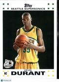 Kevin Durant 2007-08 Topps White Rookie RC #2 Seattle SuperSonics