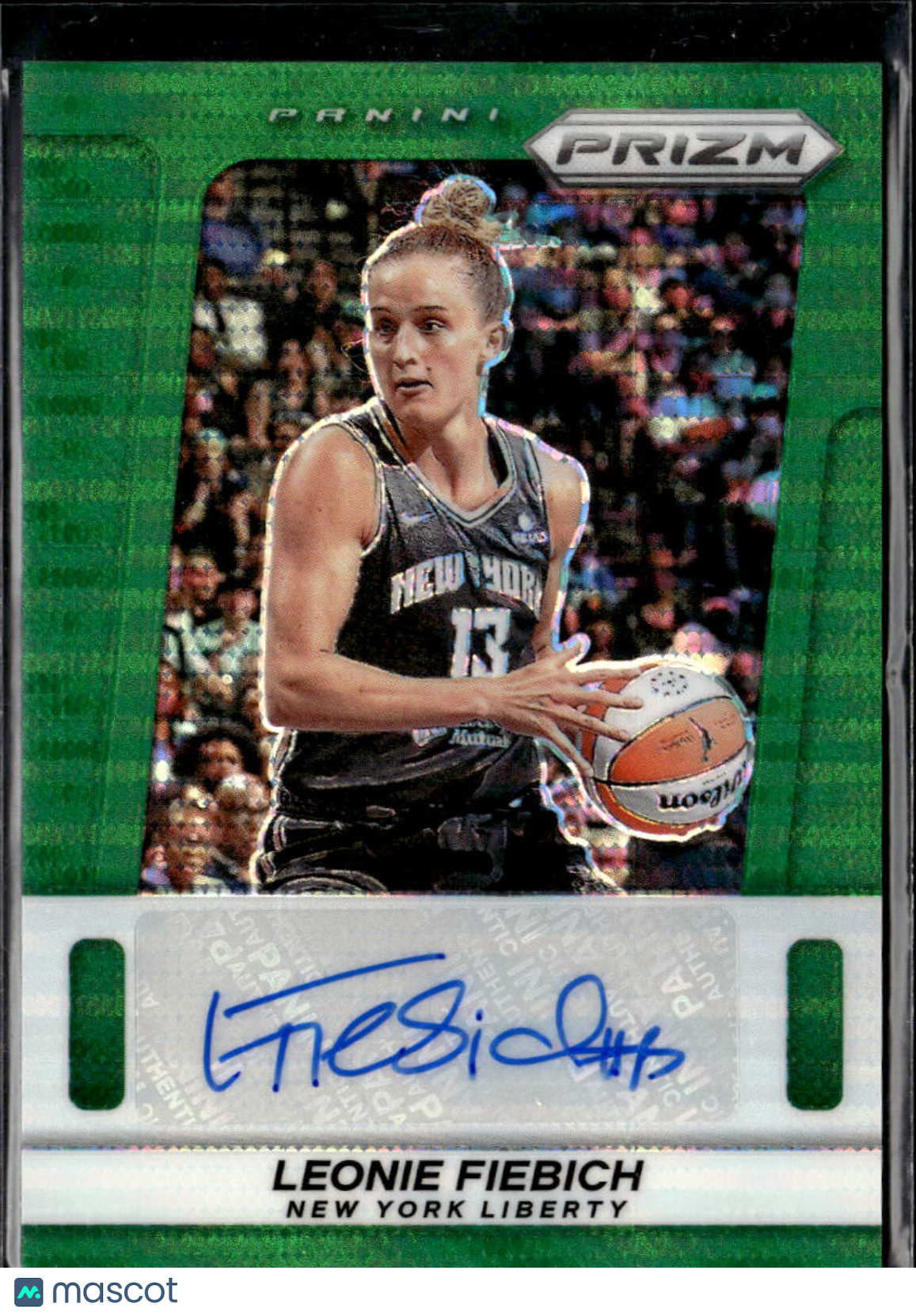 Leonie Fiebich 2025 Prizm Auto Autograph Green Pulsar 1/25 New York Liberty
