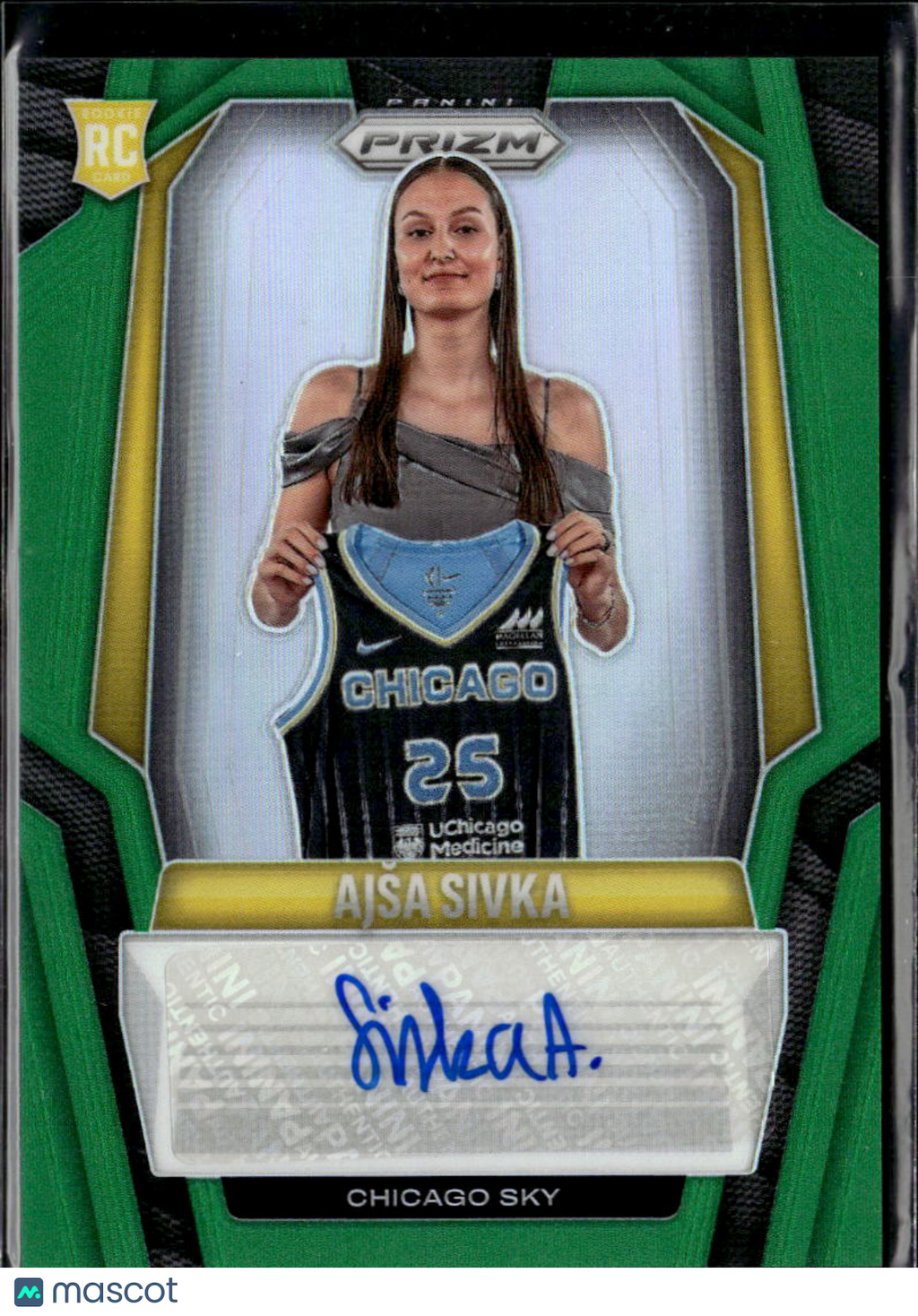 Ajsa Sivka 2025 Prizm Auto Autograph Rookie RC Green Chicago Sky