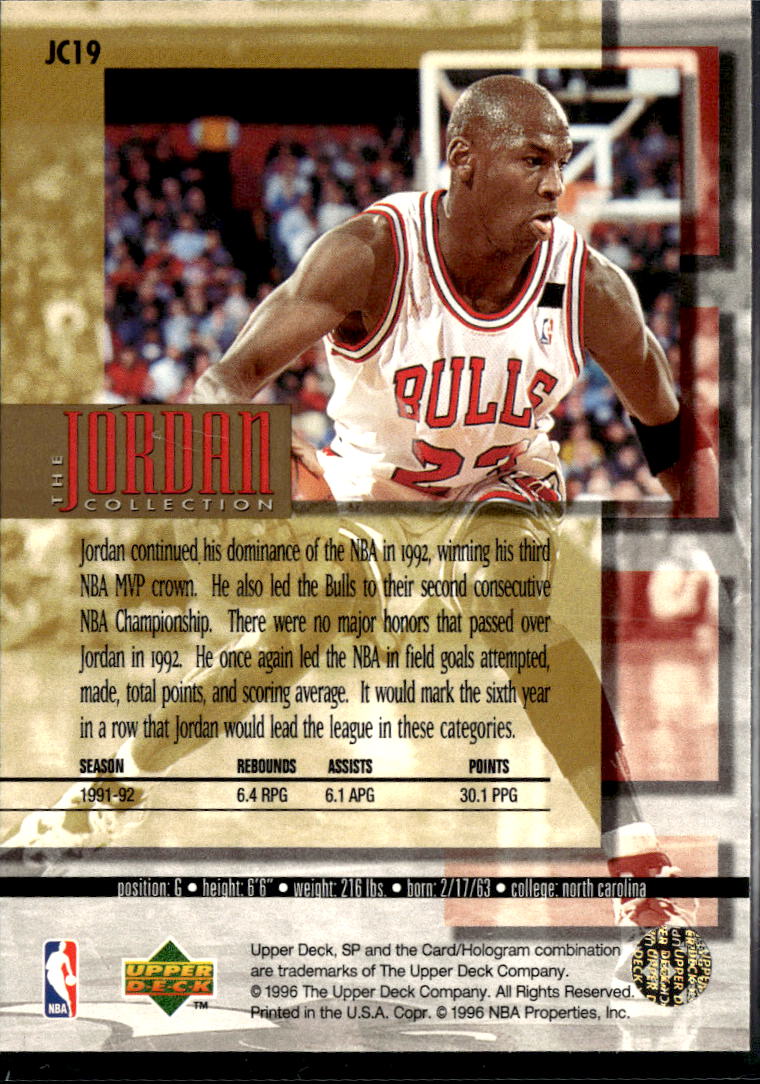 Michael Jordan 1996 Upper Deck SP Collection #JC19 Chicago Bulls