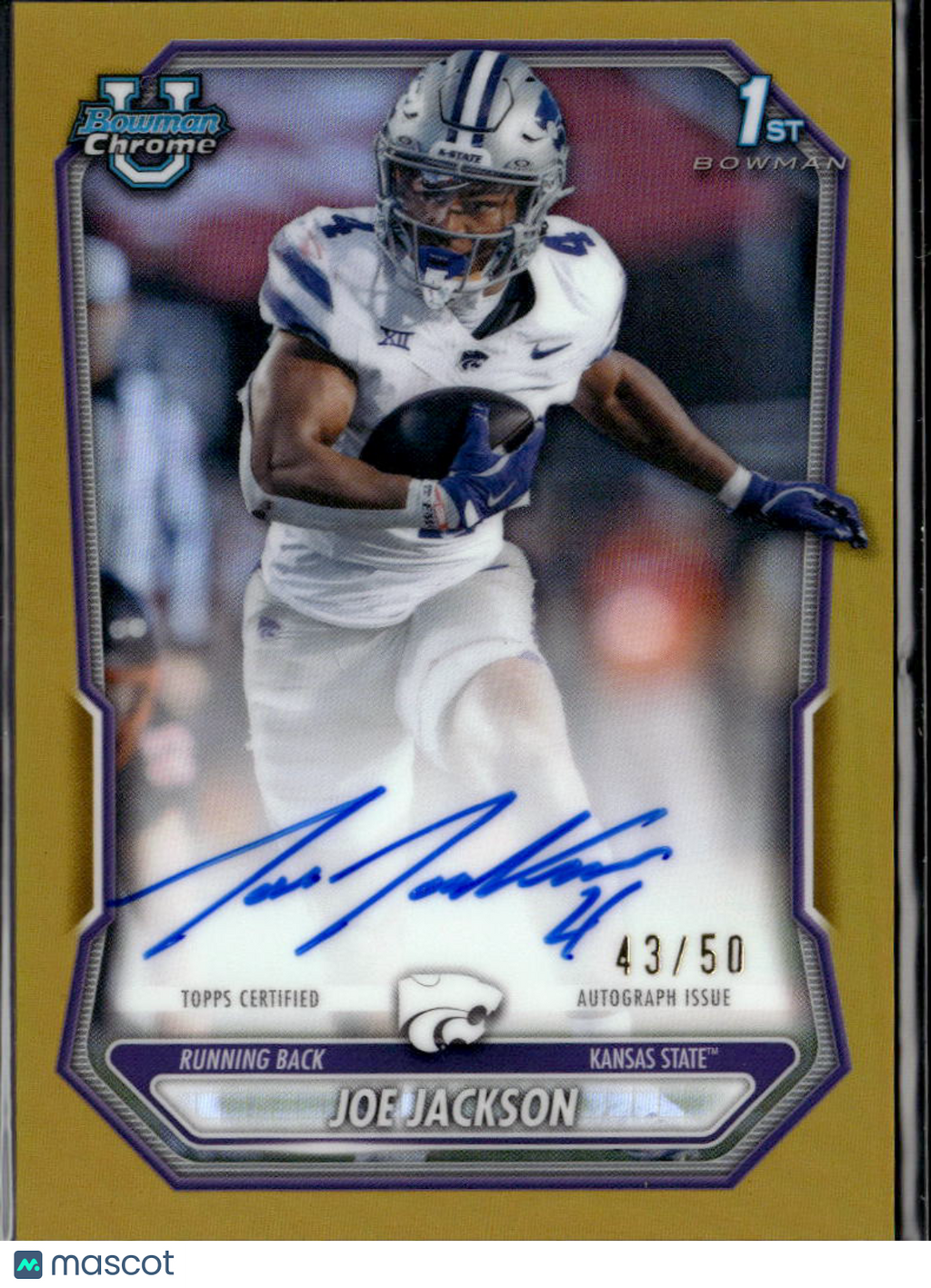 Joe Jackson 2026 Bowman Chrome 1st GOLD Auto Autograph 43/50 Kansas State