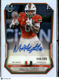 CharMar Brown 2026 Bowman Chrome 1st Auto Autograph 498/499 Miami Hurricanes