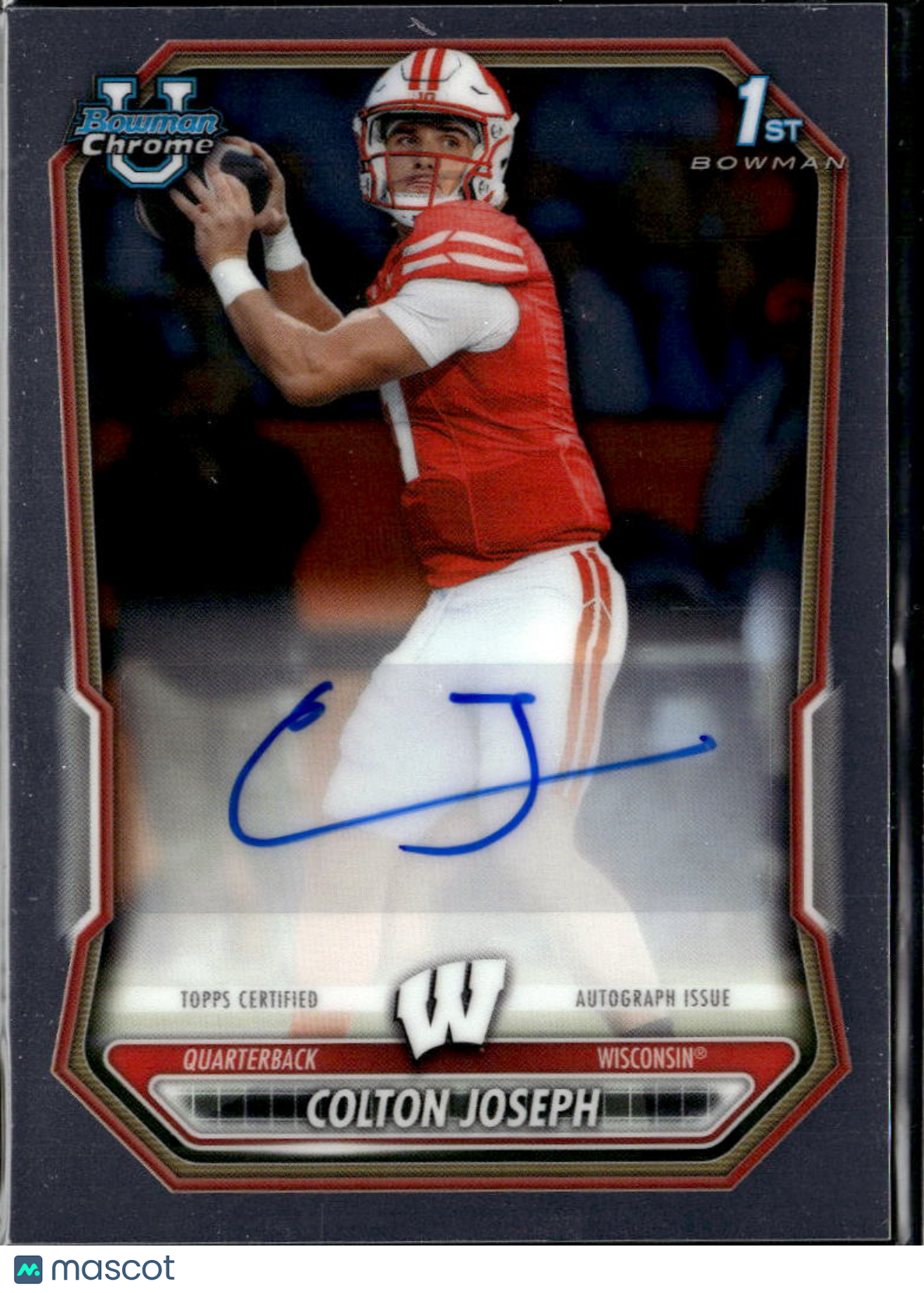 Colton Joseph 2026 Bowman Chrome 1st Auto Autograph Wisconsin Badgers
