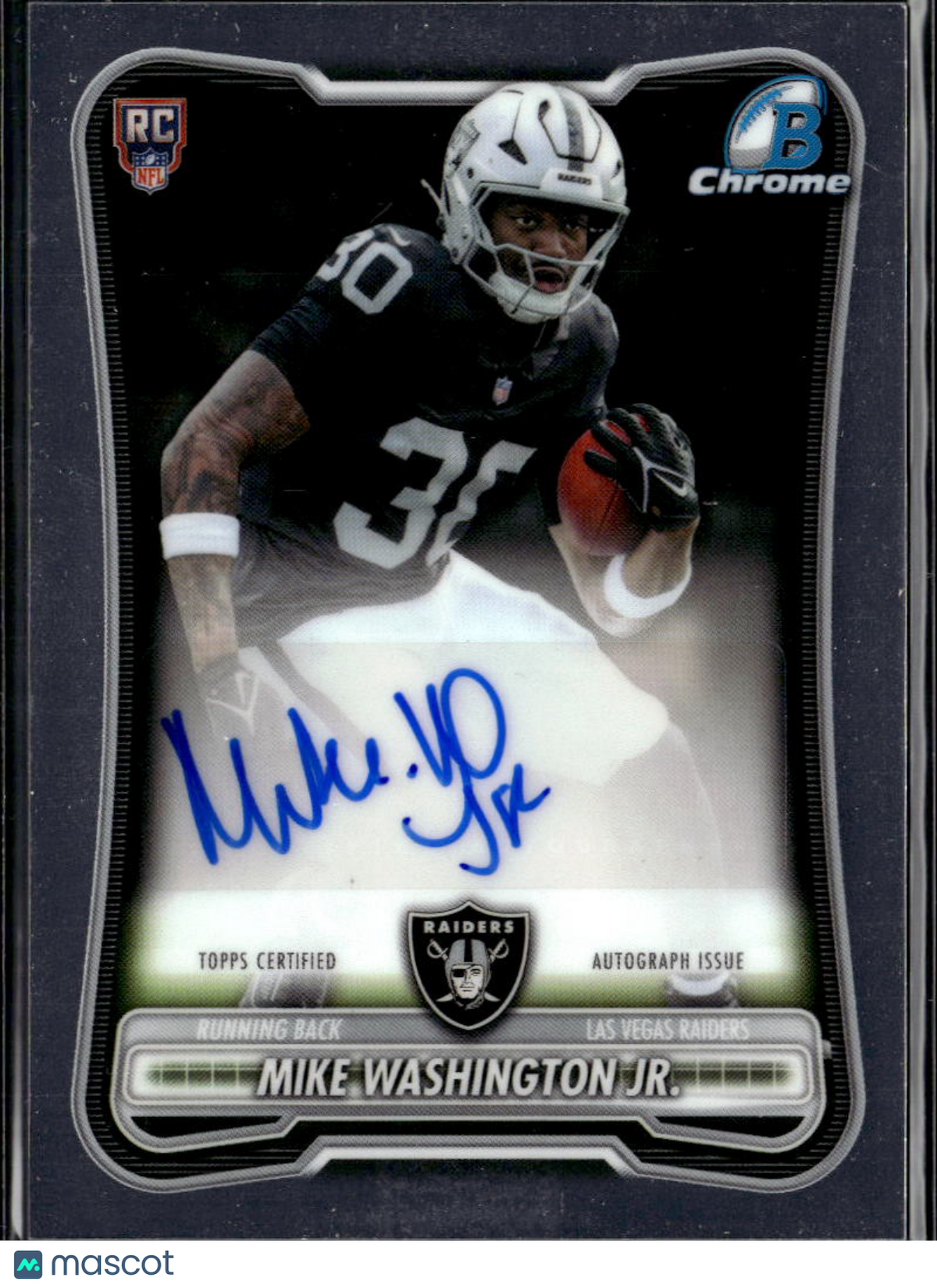 Mike Washington Jr. 2026 Bowman Chrome Auto Autograph RC Las Vegas Raiders