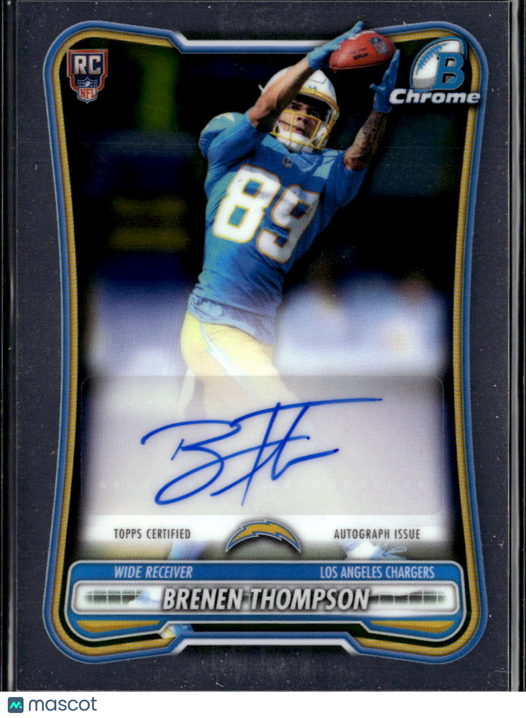Brenen Thompson 2026 Bowman Chrome Auto Autograph RC Los Angeles Chargers