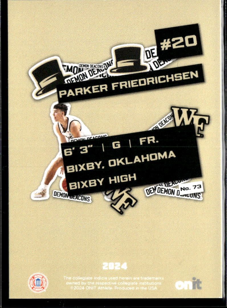 Parker Friedrichsen 2024 ONiT Athlete Rookie RC Bixby Wake Forest Demon Deacons