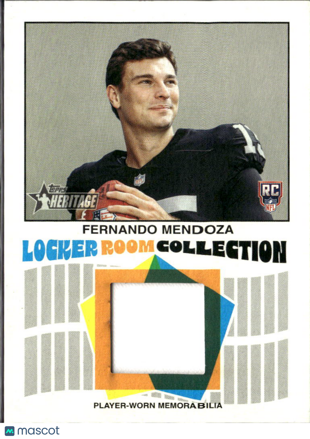 Fernando Mendoza 2026 Topps Heritage Jersey Patch RC Las Vegas Raiders