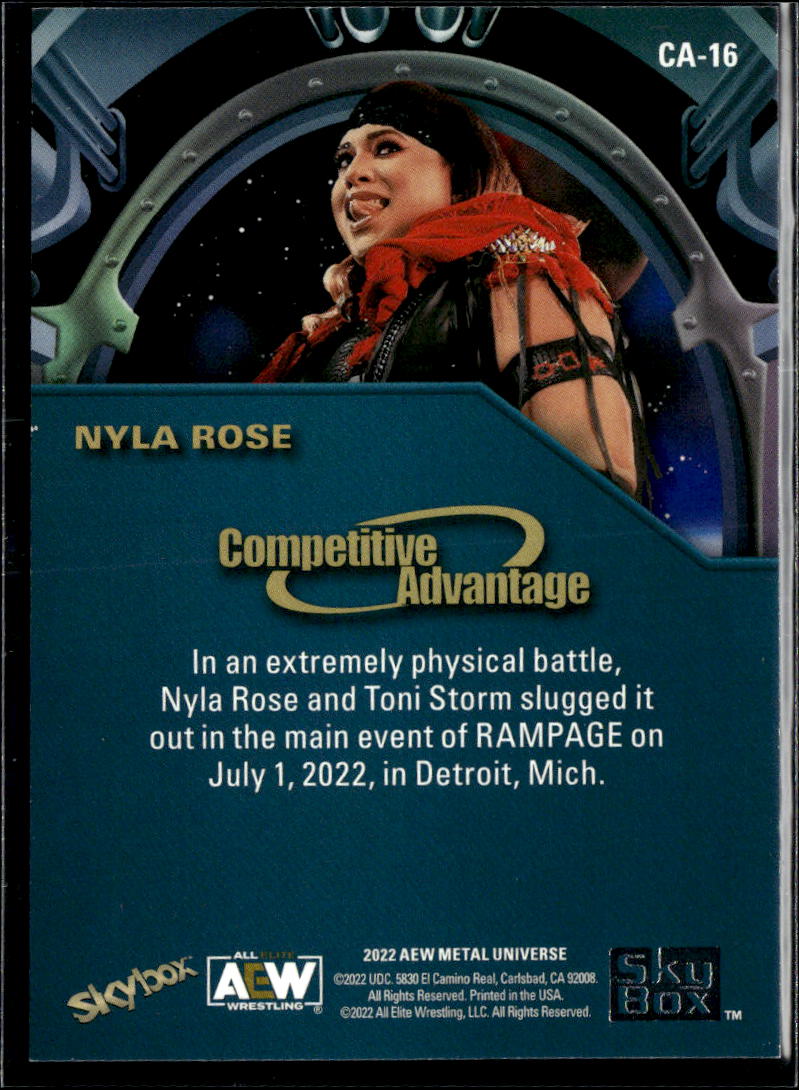Nyla Rose 2022 SkyBox Metal Universe AEW Competitive Advantage CASE HIT