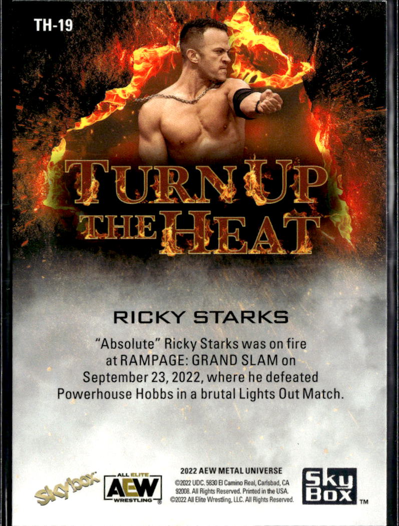 Ricky Starks 2022 SkyBox AEW Metal Universe Turn Up The Heat