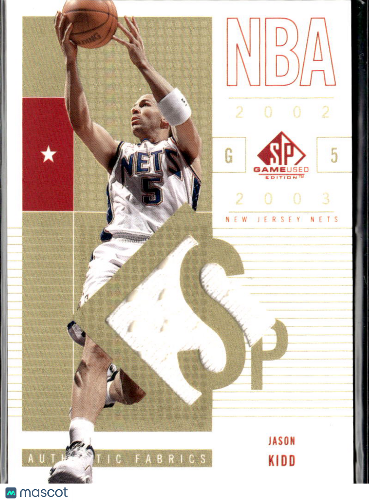 Jason Kidd 2002 SP Game Worn Jersey Patch New Jersey Nets