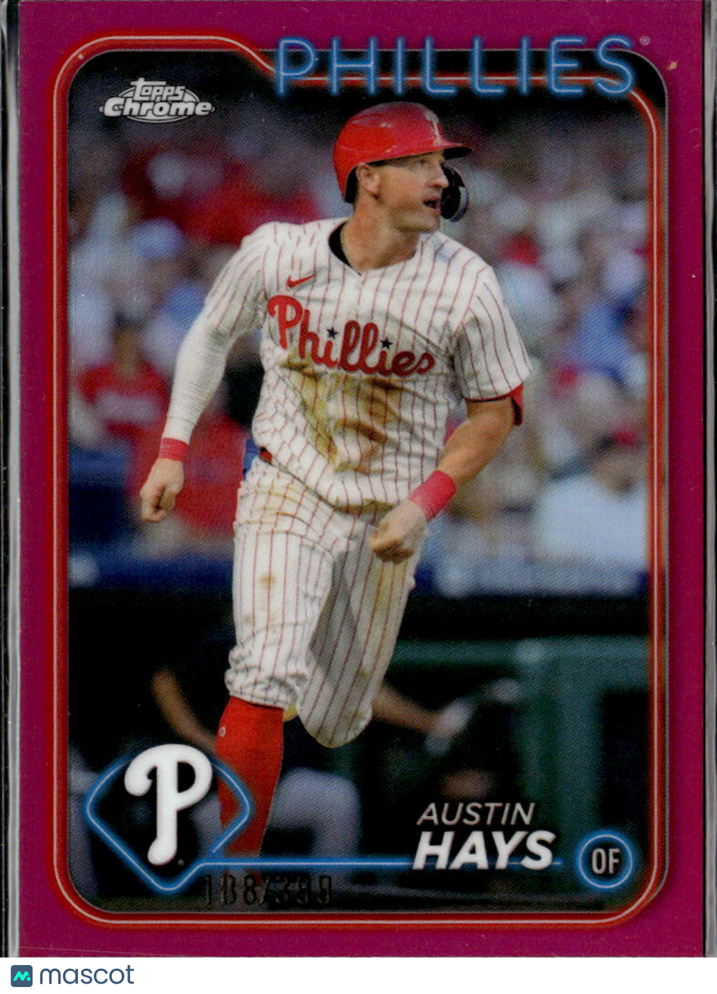 Austin Hays 2024 Topps Chrome Pink Refractor /399 Philadelphia Phillies