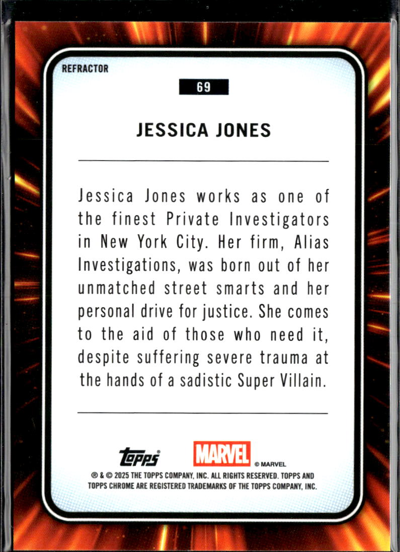 Jessica Jones 2025 Topps Chrome Marvel Refractor #69