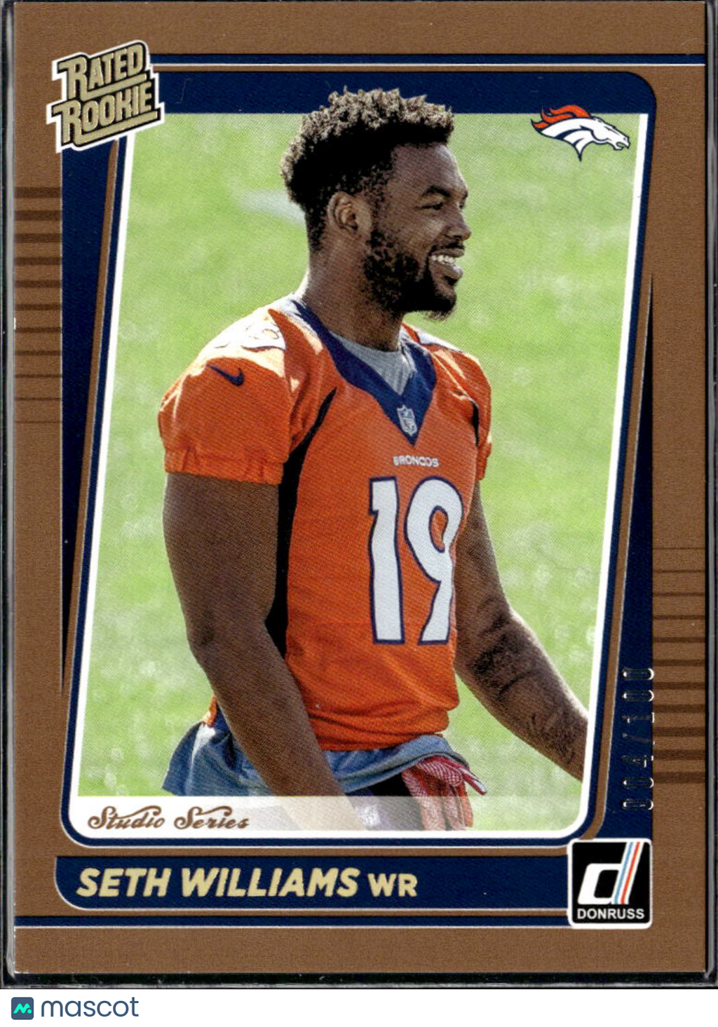 Seth Williams 2021 Donruss Rated Rookie Studio Series Bronze /100 Denver Broncos
