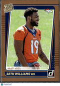 Seth Williams 2021 Donruss Rated Rookie Studio Series Bronze /100 Denver Broncos