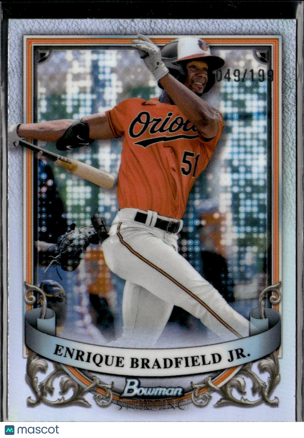 Enrique Bradfield Jr. 2024 Bowman Sterling Refractor 49/199 Baltimore Orioles