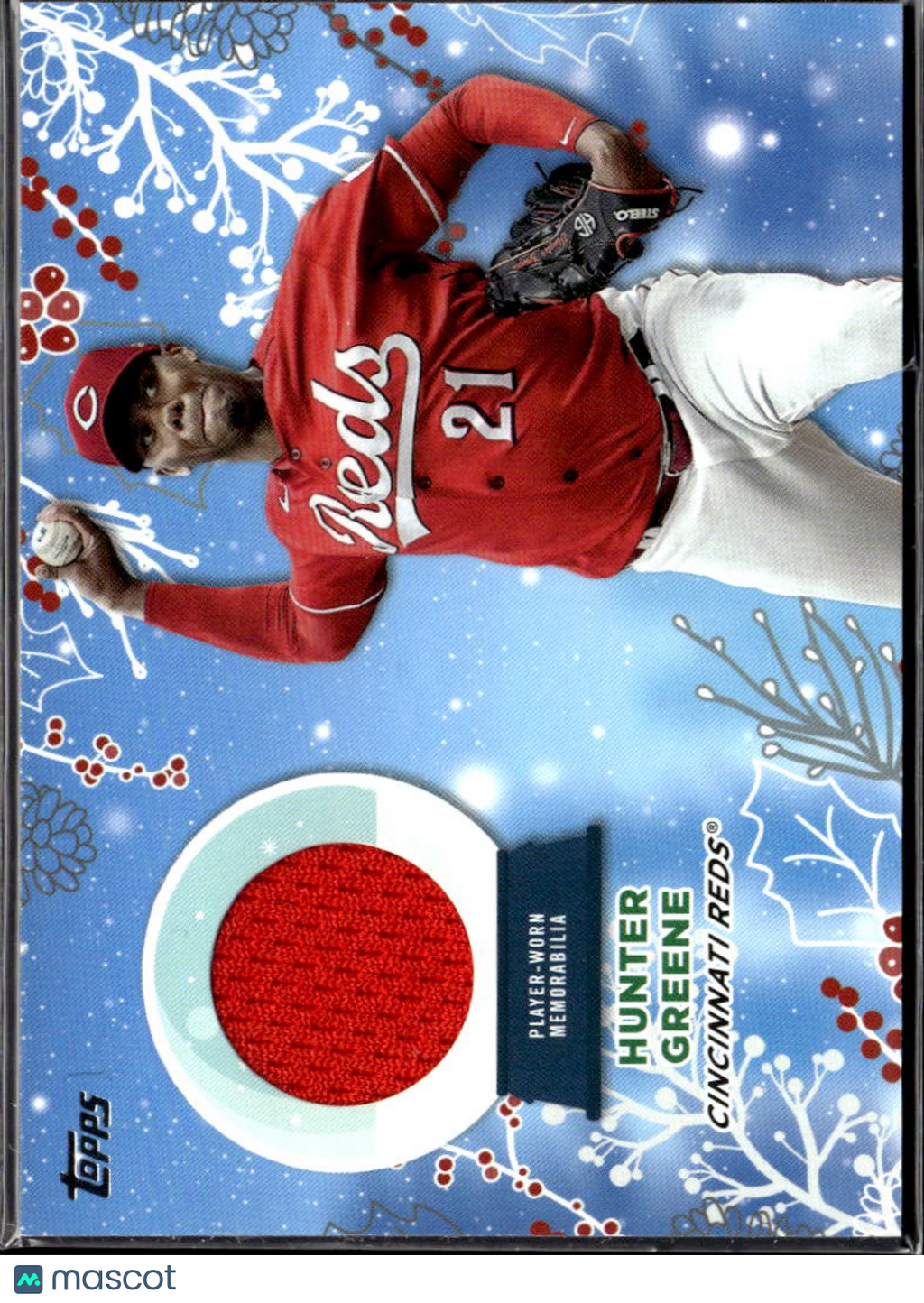 Hunter Greene 2023 Topps Holiday Jersey Patch Cincinnati Reds