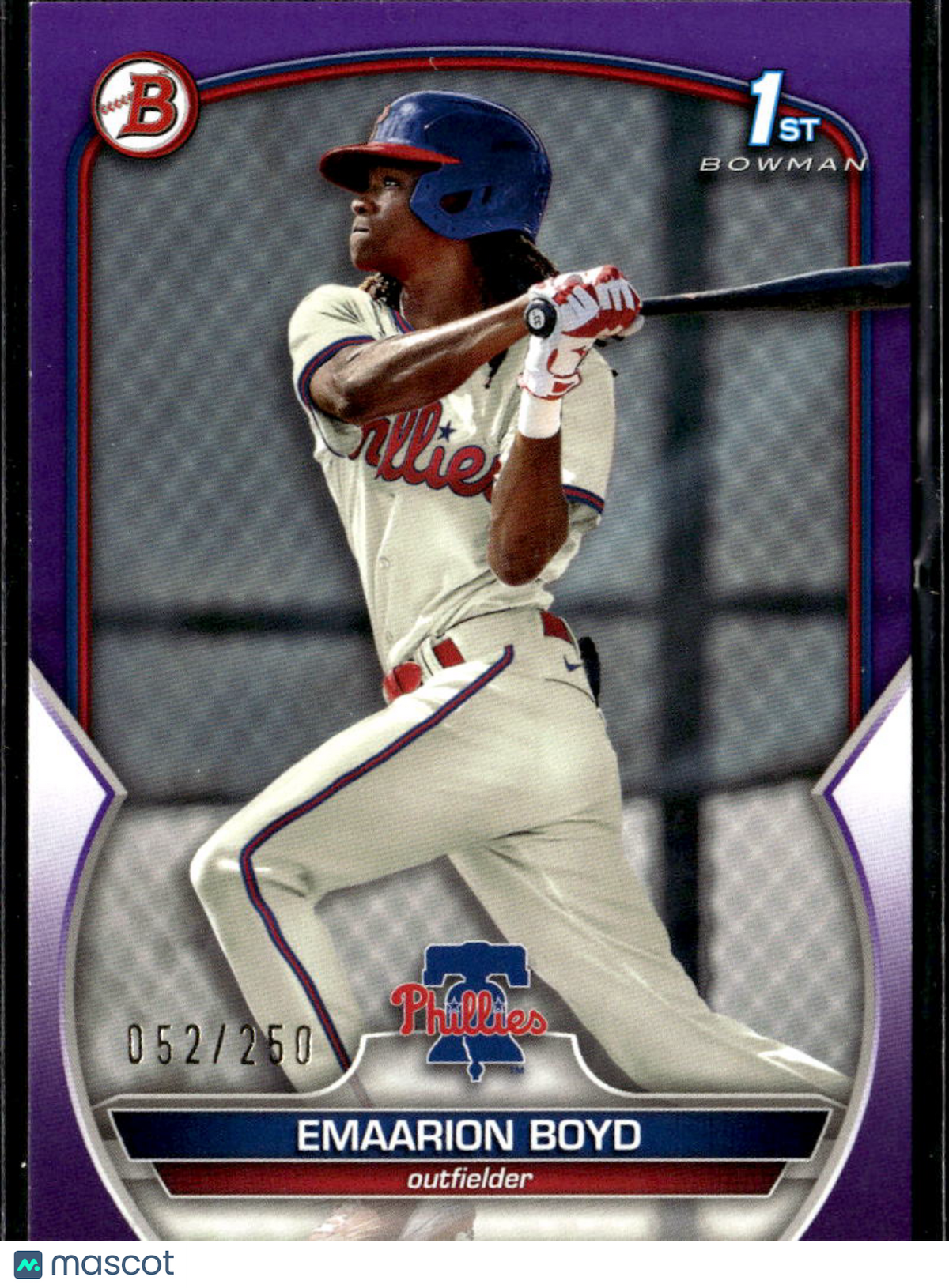 Emaarion Boyd 2023 Bowman 1st Purple /250 Philadelphia Phillies