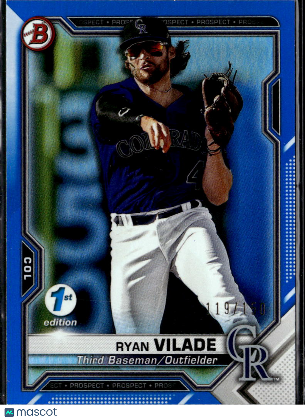 Ryan Vilade 2021 Bowman 1st Edition Blue /150 Colorado Rockies