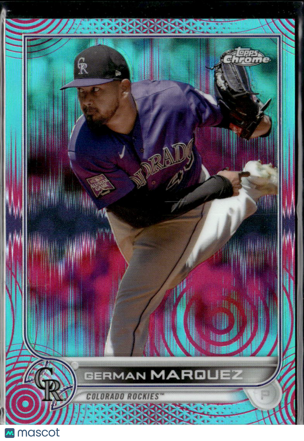 German Marquez 2022 Topps Chrome Aqua Sonic Refractor 99/199 Colorado Rockies