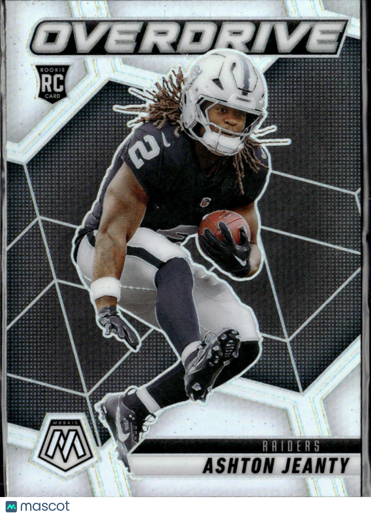 Ashton Jeanty 2025 Mosaic Overdrive Silver Rookie RC Las Vegas Raiders