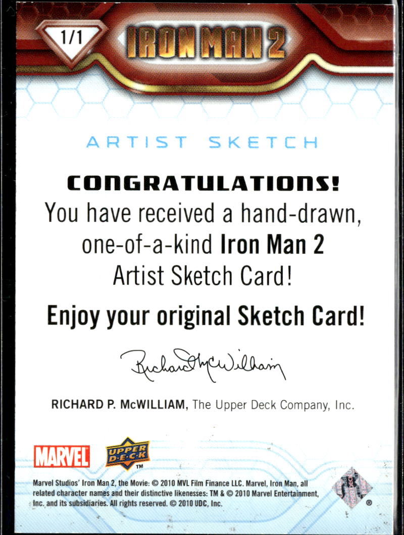 Squirl Girl 2010 Upper Deck Iron Man 2 Neff 1/1 Sketch One-of-One