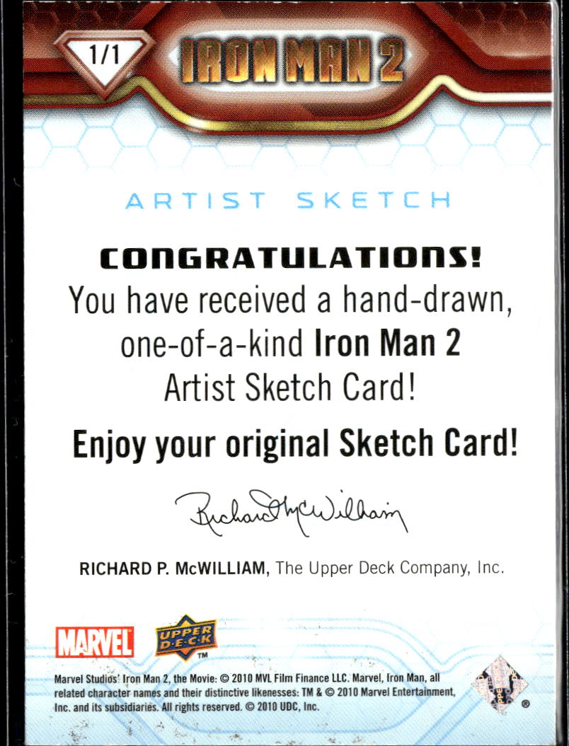 The Vision 2010 Upper Deck Iron Man 2 Gilbert Monsanto 1/1 Sketch