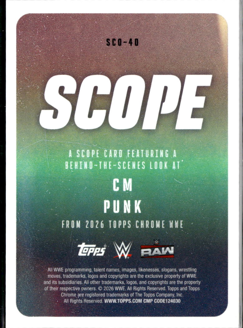 CM Punk 2026 Topps Chrome WWE Orange Refractor Scope 7/25
