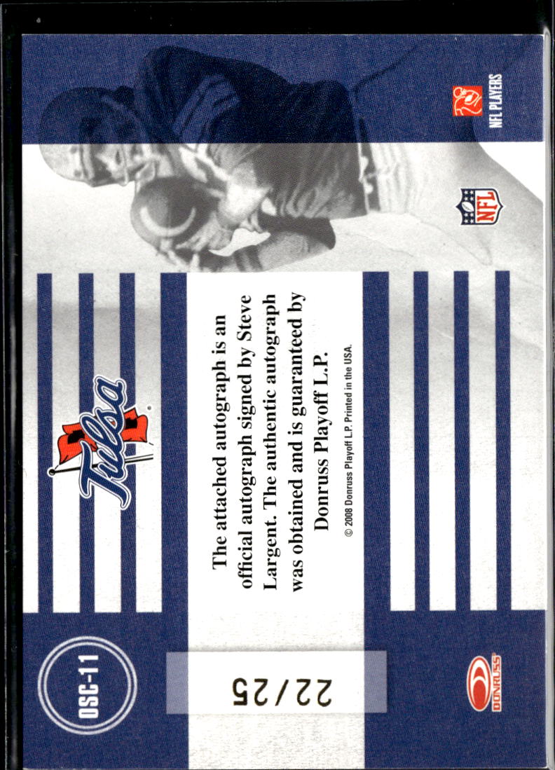 Steve Largent 2008 Classics School Colors Auto Autograph 22/25 Tulsa Seahawks
