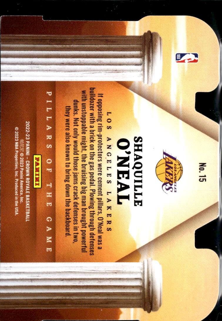 Shaquille O'Neal 2022-23 Crown Royale Pillars of the Game Red 42/49 LA Lakers