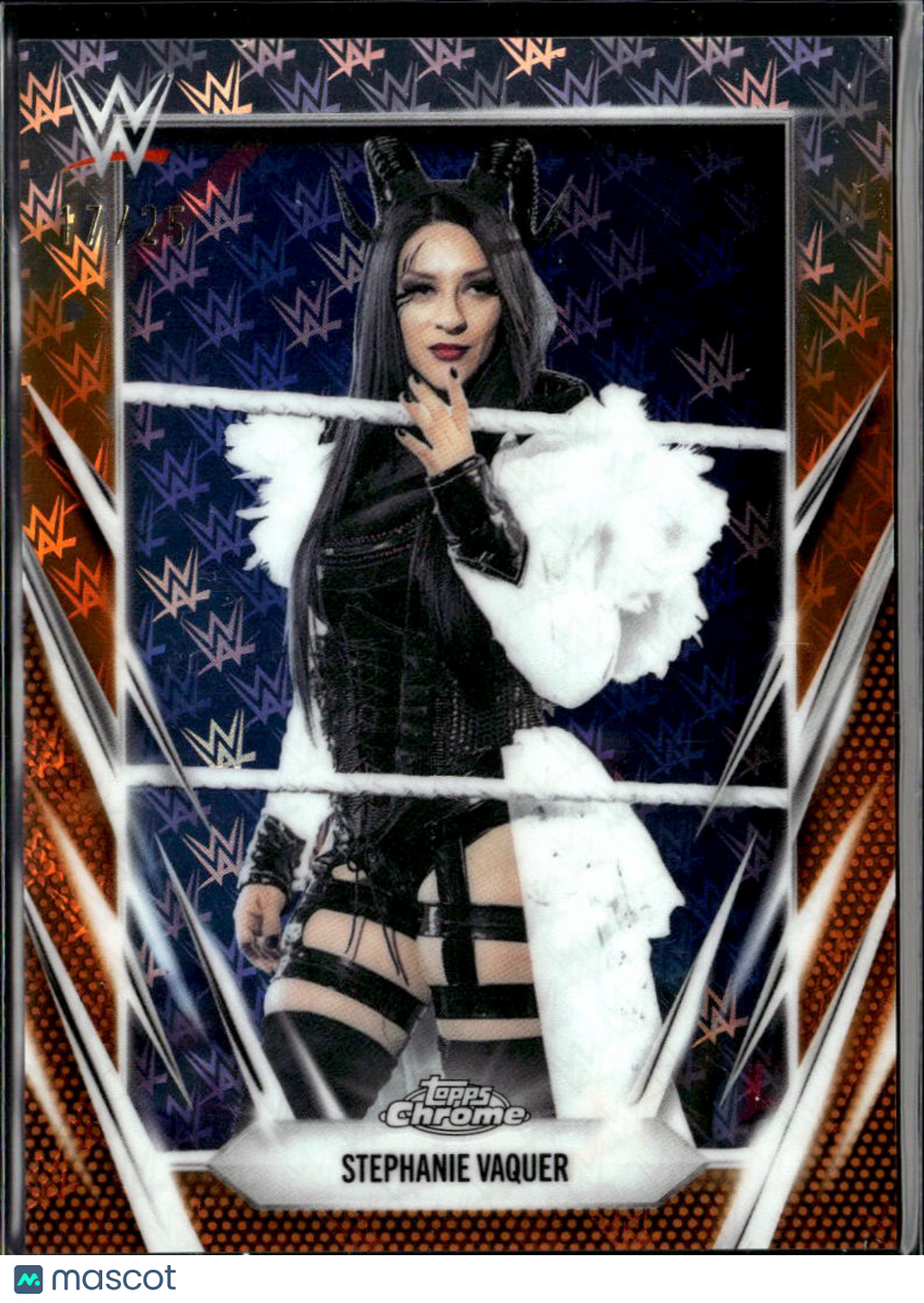 Stephanie Vaquer 2026 Topps Chrome WWE Orange Refractor 17/25