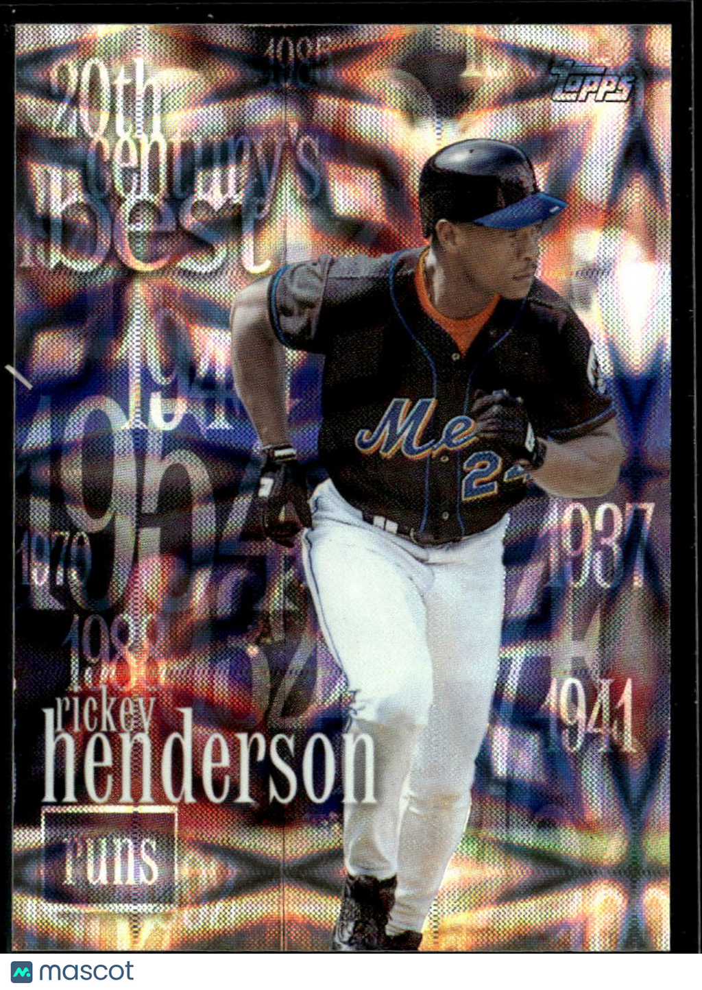 Rickey Henderson 1999 Topps 20th Century's Best 1678/2103 New York Mets