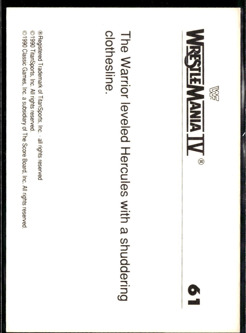 The Ultimate Warrior 1990 Classic WWF WrestleMania Donald Trump Front Row
