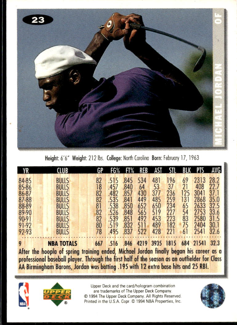 Michael Jordan 1994 Upper Deck Collector's Choice Chicago Bulls