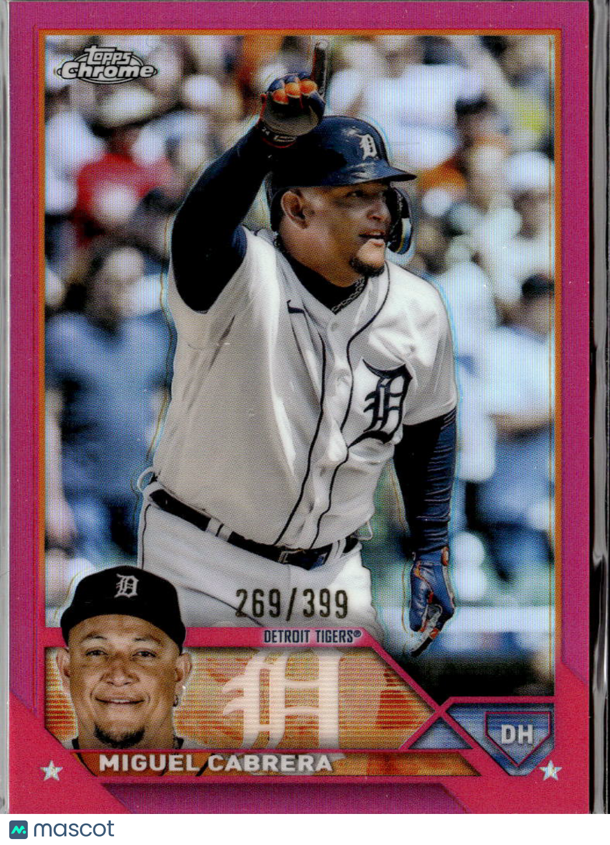 Miguel Cabrera 2023 Topps Chrome Pink Refractor /399 Detroit Tigers
