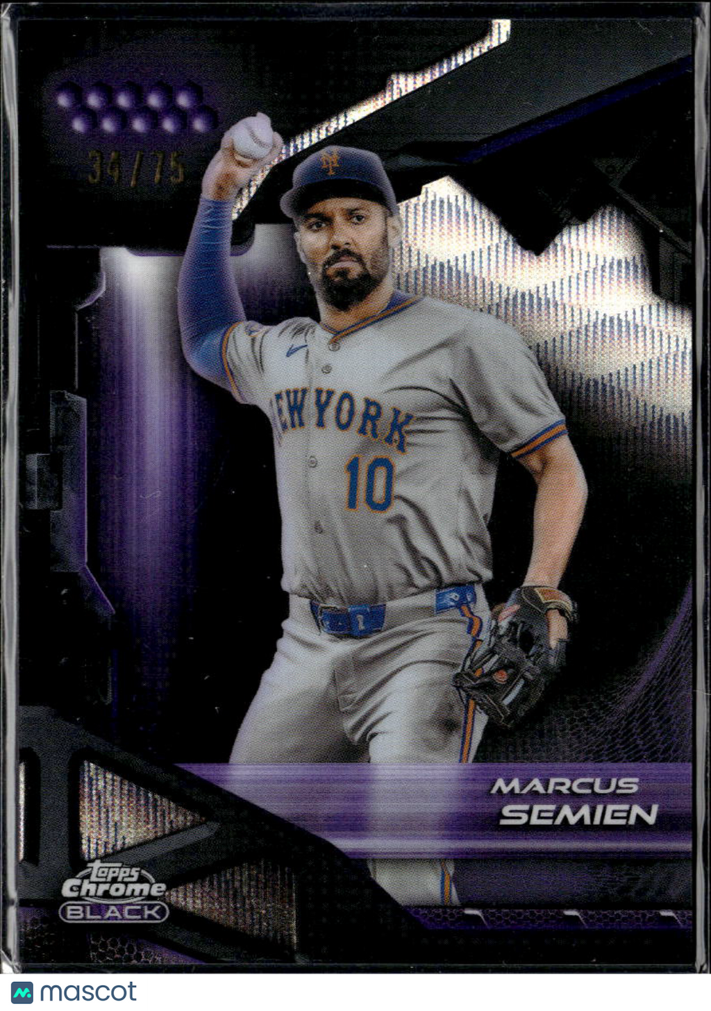 Marcus Semien 2026 Topps Chrome Black Purple Wave /75 New York Mets