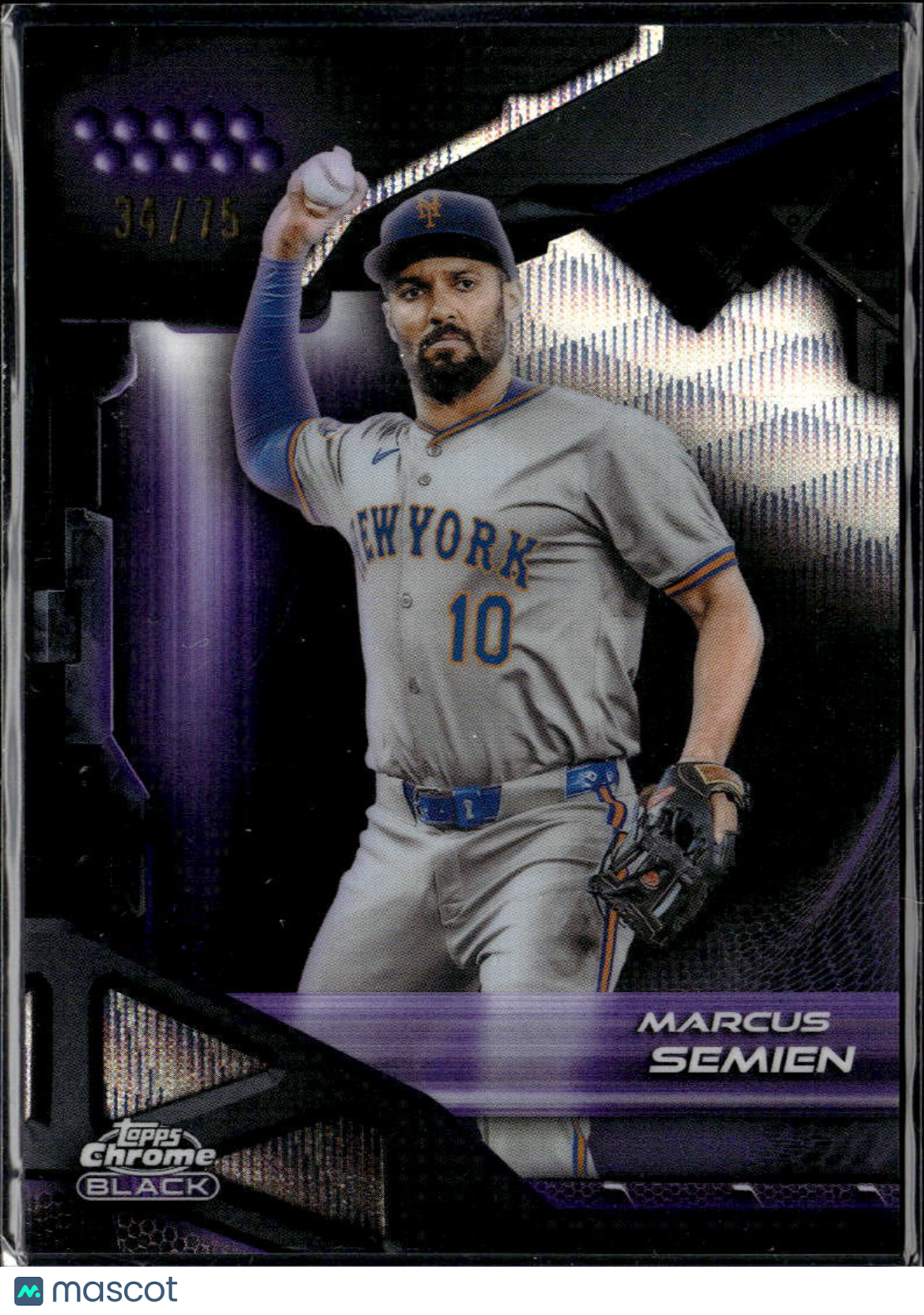 Marcus Semien 2026 Topps Chrome Black Purple Wave /75 New York Mets