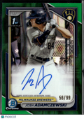 Josh Adamczewski 2024 Bowman Chrome 1st Auto Autograph 56/99 Milwaukee Brewers