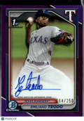 Emiliano Teodo 2024 Bowman Chrome 1st Auto Autograph 164/250 Texas Rangers
