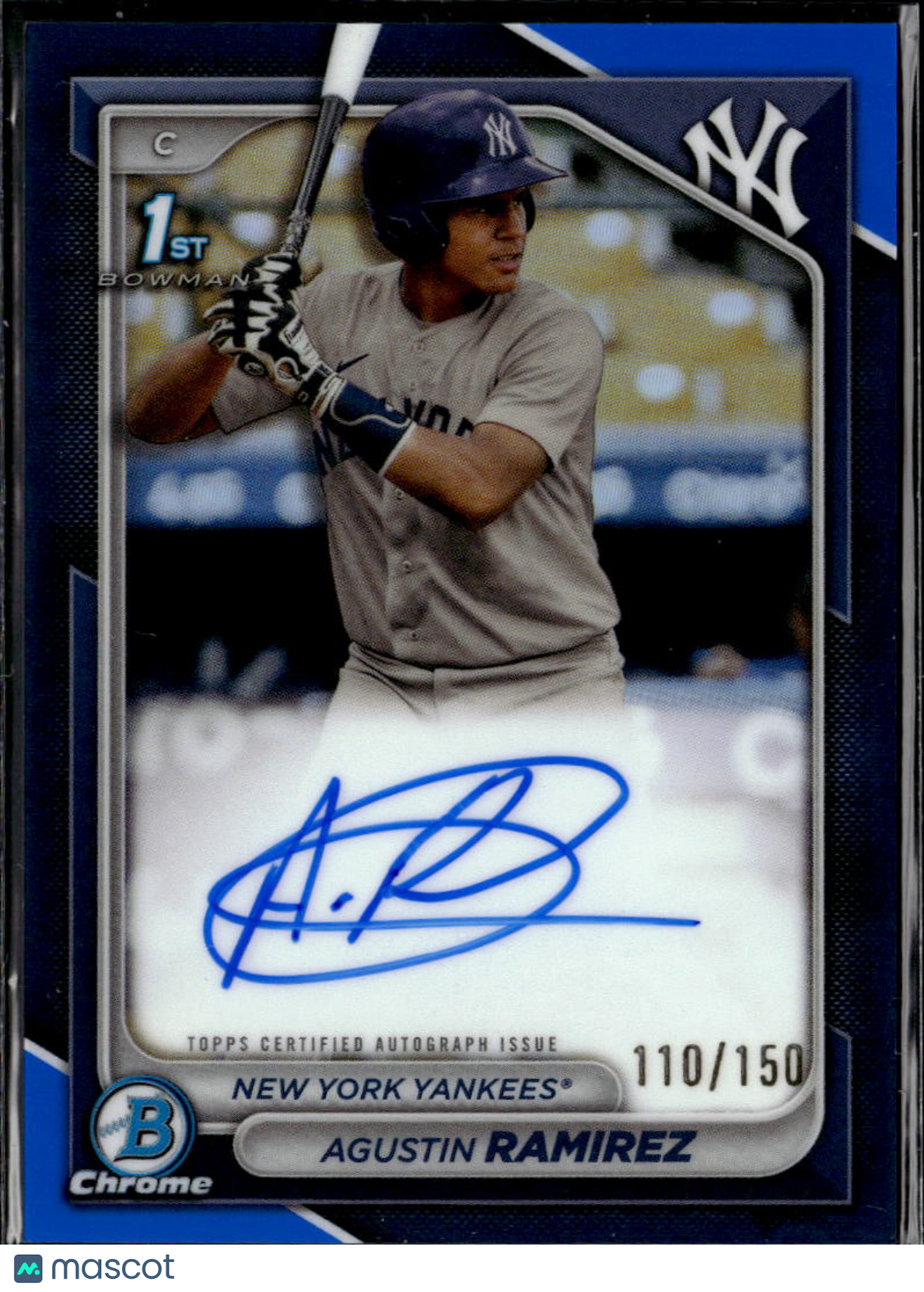 Agustin Ramirez 2024 Bowman Chrome 1st Auto Autograph /150 New York Yankees