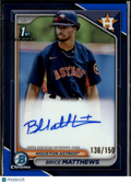 Brice Matthews 2024 Bowman Chrome 1st Auto Autograph /150 Houston Astros