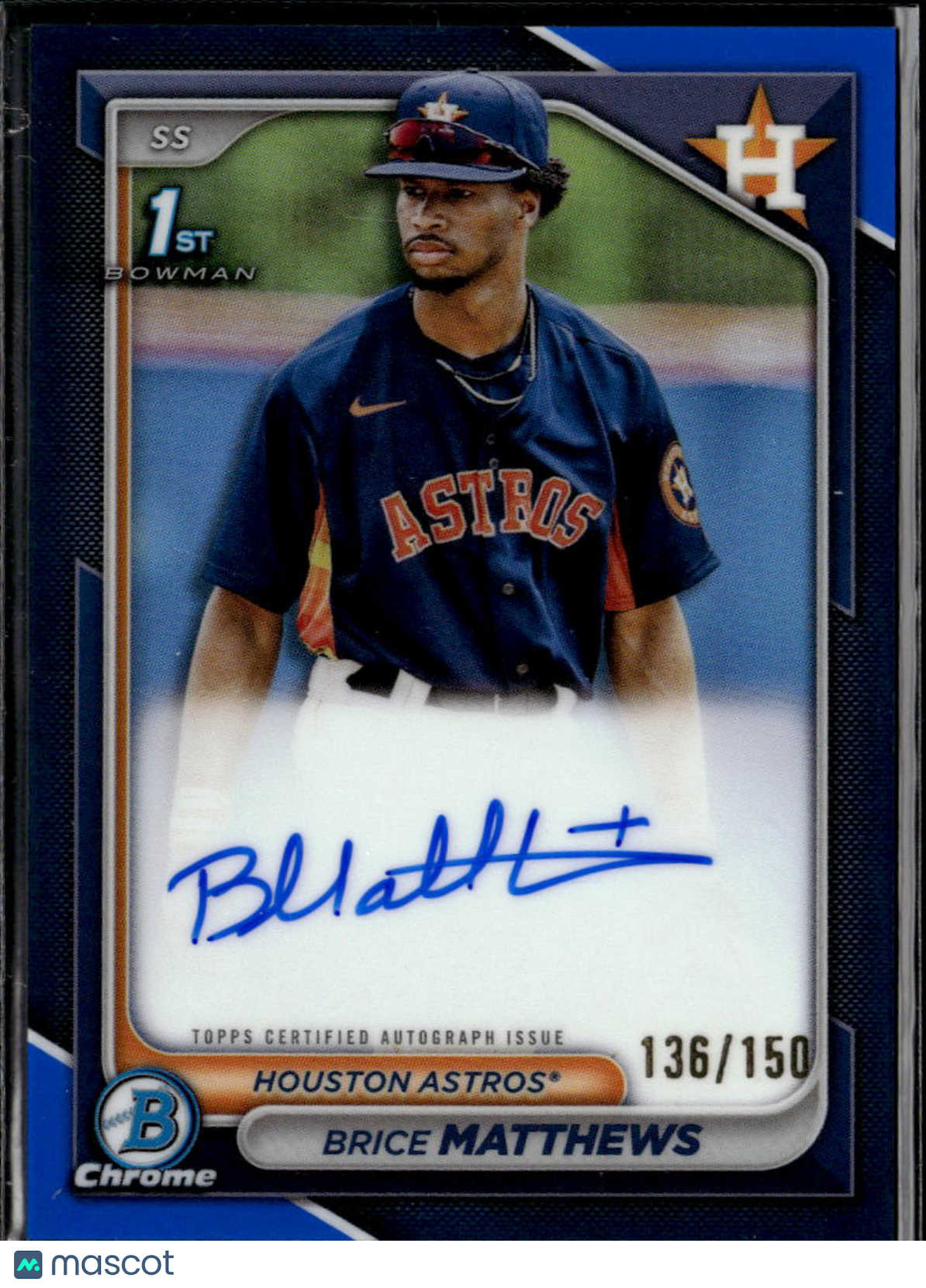 Brice Matthews 2024 Bowman Chrome 1st Auto Autograph /150 Houston Astros