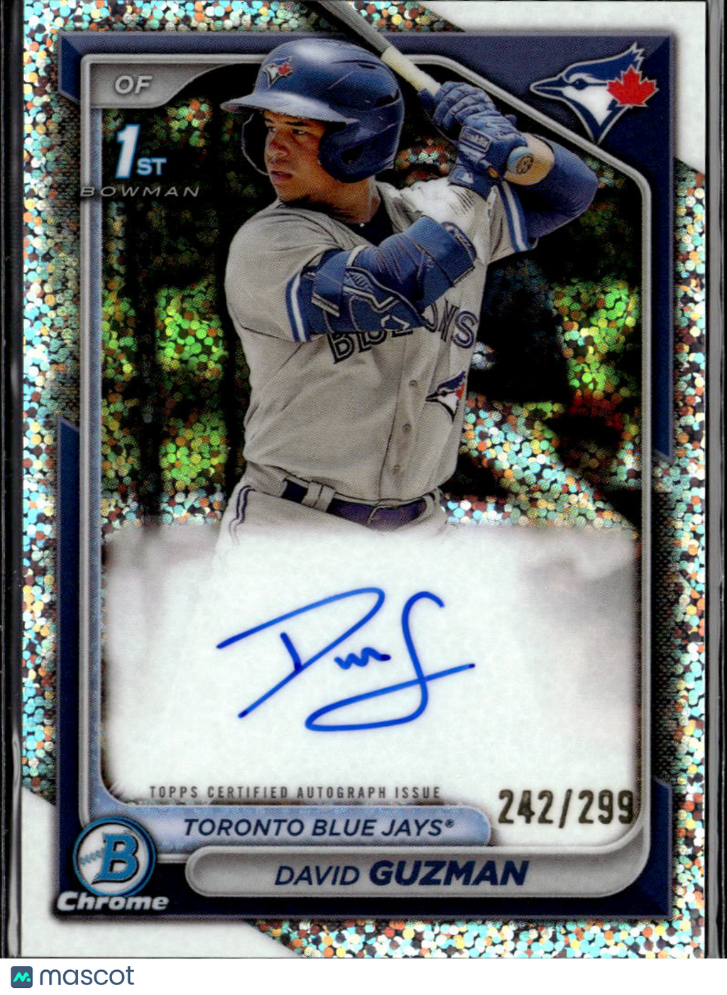 David Guzman 2024 Bowman Chrome 1st Auto Autograph /299 Toronto Blue Jays