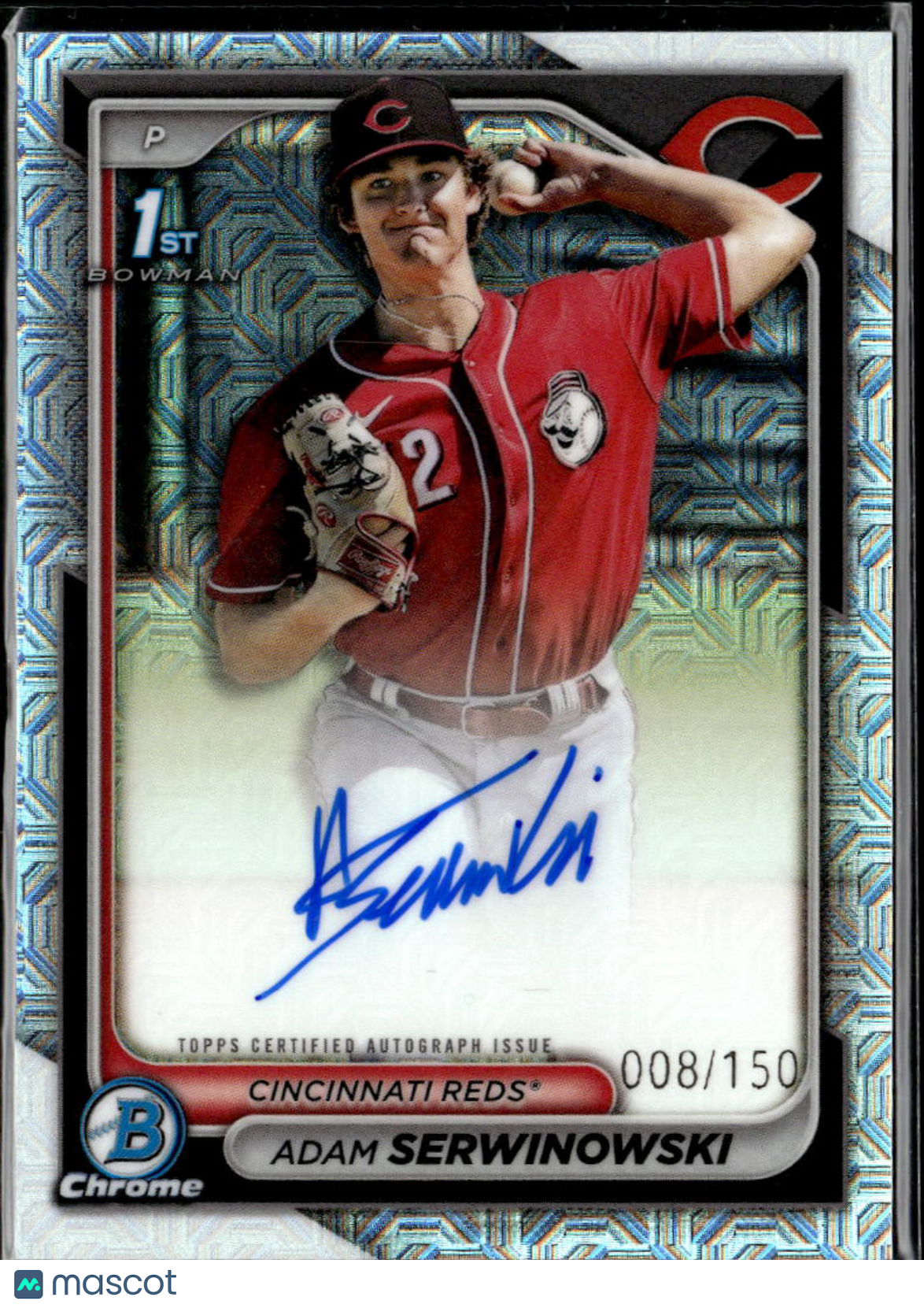 Adam Serwinowski 2024 Bowman Chrome 1st Auto Autograph /150 Cincinnati Reds