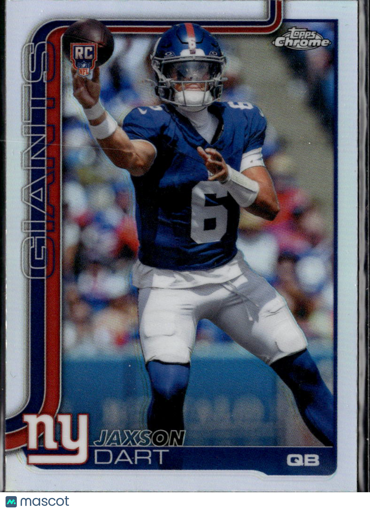 Jaxson Dart 2025 Topps Chrome RC Rookie Refractor New York Giants