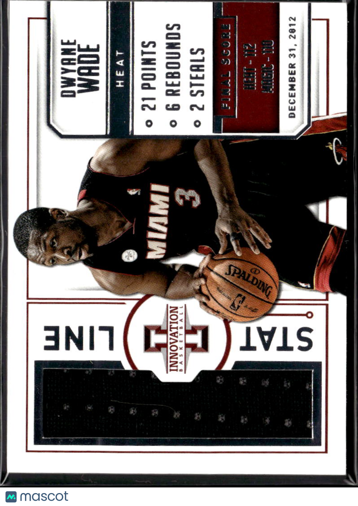 Dwyane Wade 2013-14 Innovation Game Worn Jersey Patch /299 Miami Heat