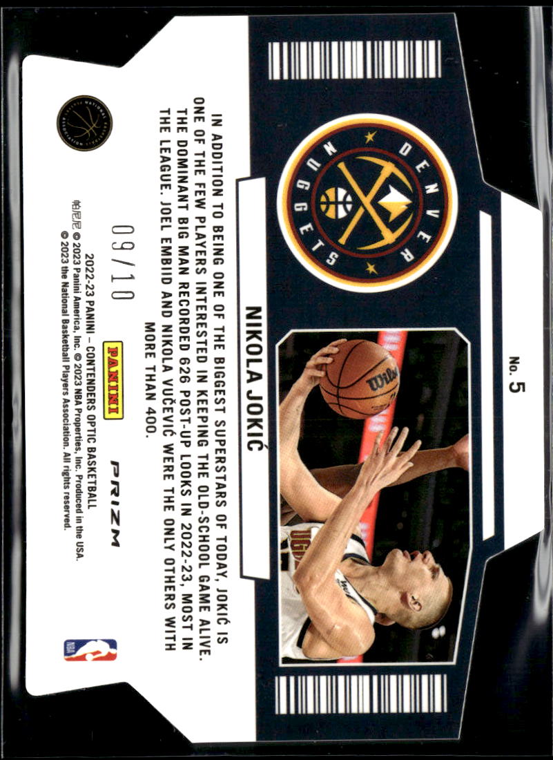 Nikola Jokic 2022-23 Contenders Optic Superstar GOLD Prizm 9/10 Denver Nuggets
