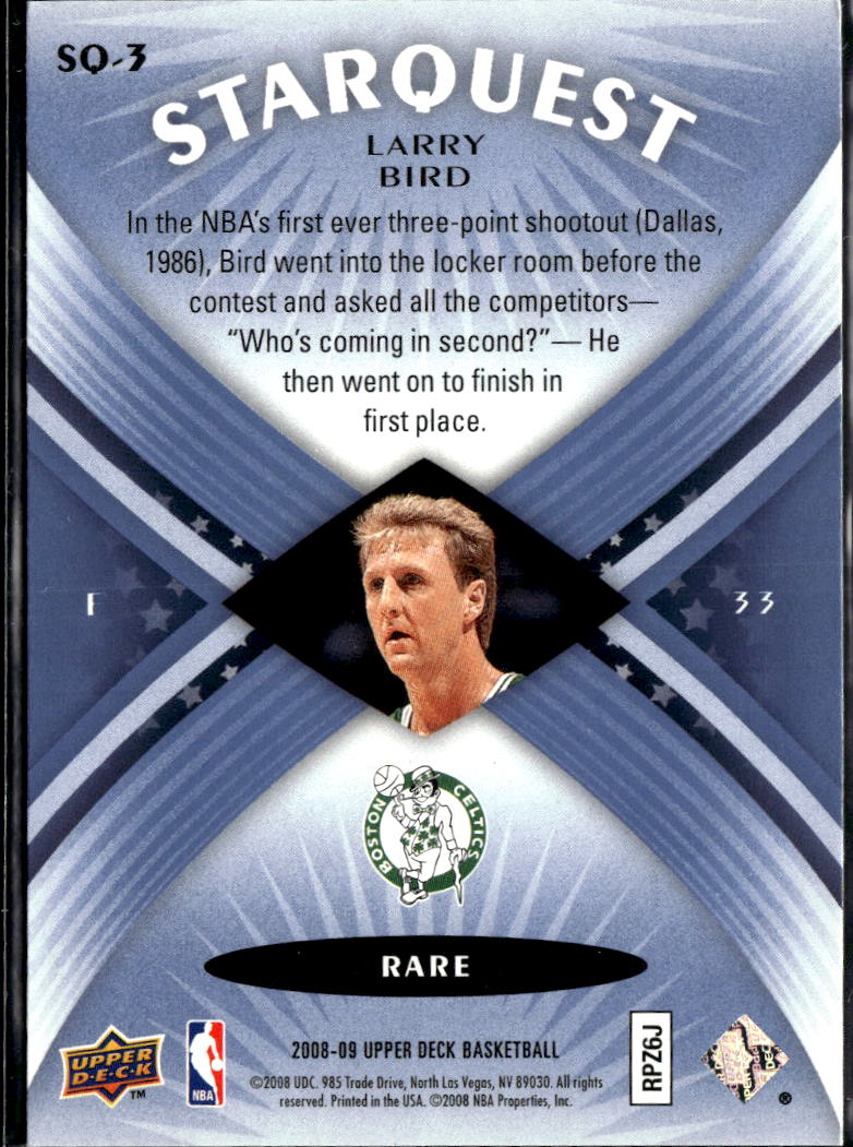 Larry Bird 2008-09 Upper Deck Starquest Rare Boston Celtics
