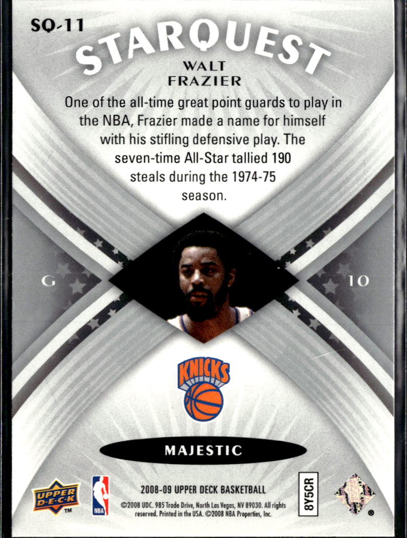 Walt Frazier 2008-09 Upper Deck StarQuest Black Majestic New York Knicks