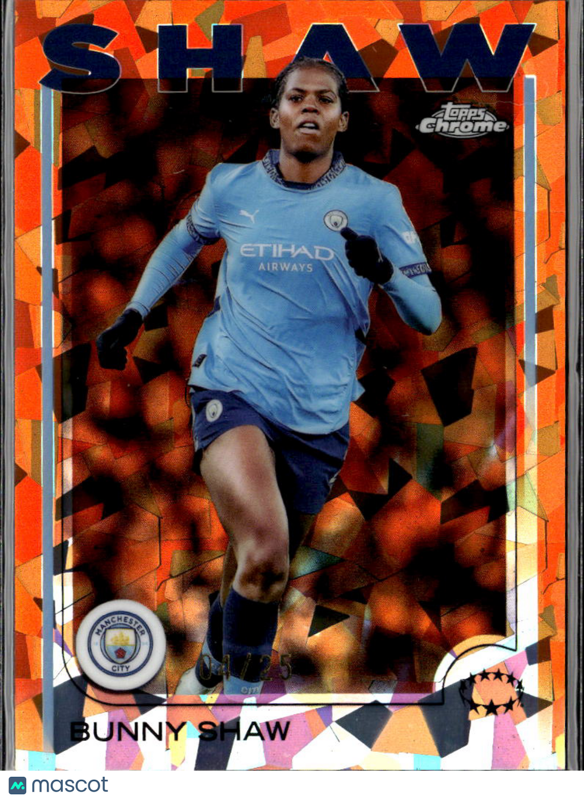 Bunny Shaw 2025 Topps Chrome UEFA Women's Orange Refractor /25 Manchester City