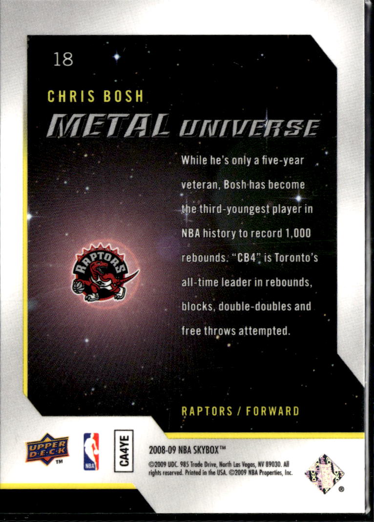 Chris Bosh 2009 SkyBox Metal Universe Toronto Raptors